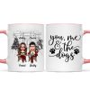 Couple And The Dogs Front Porch Personalized Christmas Mug