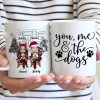 Couple And The Dogs Front Porch Personalized Christmas Mug