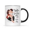 Couple Embrace & Kiss Gift For Him For Her Personalized Mug