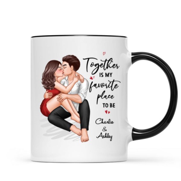 Couple Embrace & Kiss Gift For Him For Her Personalized Mug