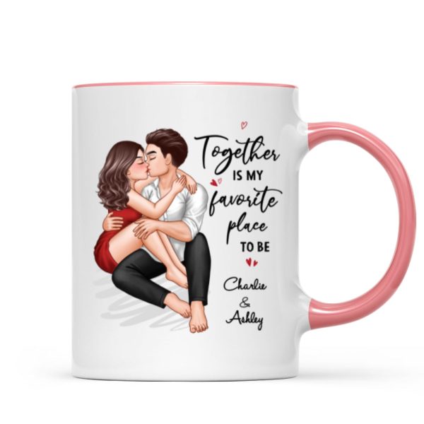 Couple Embrace & Kiss Gift For Him For Her Personalized Mug