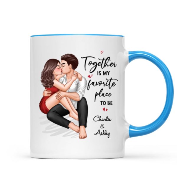 Couple Embrace & Kiss Gift For Him For Her Personalized Mug