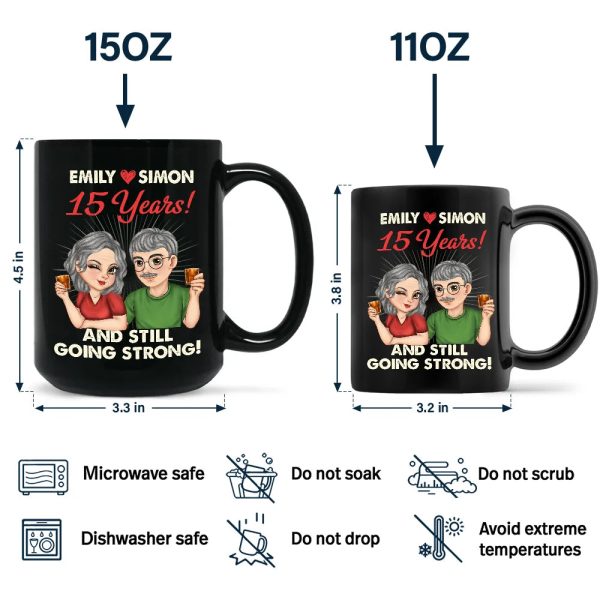 Couple Happily Annoying Each Other - Personalized Black Mug