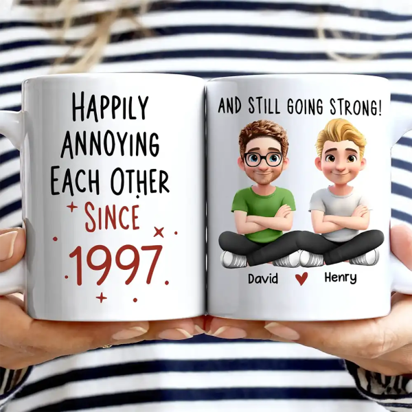 Couple Happily Annoying Each Other Since - Personalized Mug