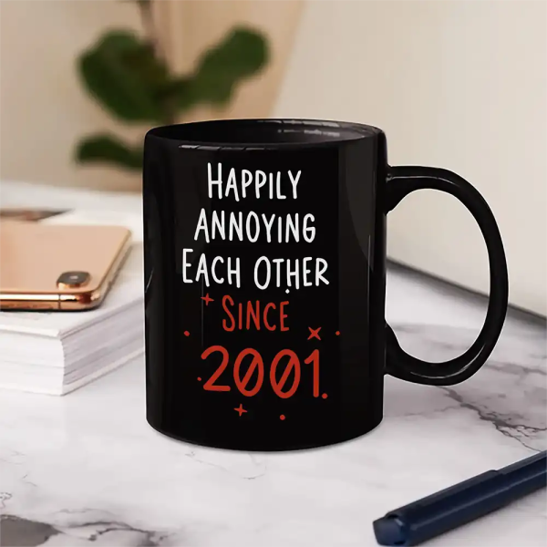 Couple Happily Annoying Each Other Since - Personalized Mug