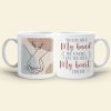Couple Hold My Hand For A While But You Hold My Heart Forever, Personalized White Mug
