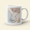 Couple Hold My Hand For A While But You Hold My Heart Forever, Personalized White Mug