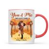 Couple Hugging Kissing In Fall Park Personalized Mug