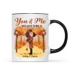 Couple Hugging Kissing In Fall Park Personalized Mug