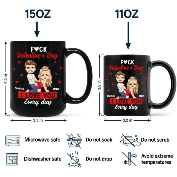 Couple I Love You Every Day - Personalized Black Mug