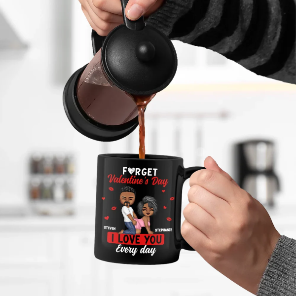 Couple I Love You Every Day - Personalized Black Mug