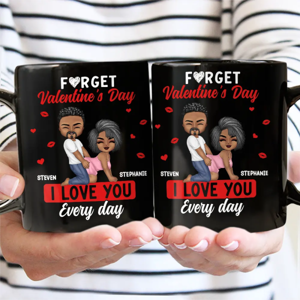 Couple I Love You Every Day - Personalized Black Mug