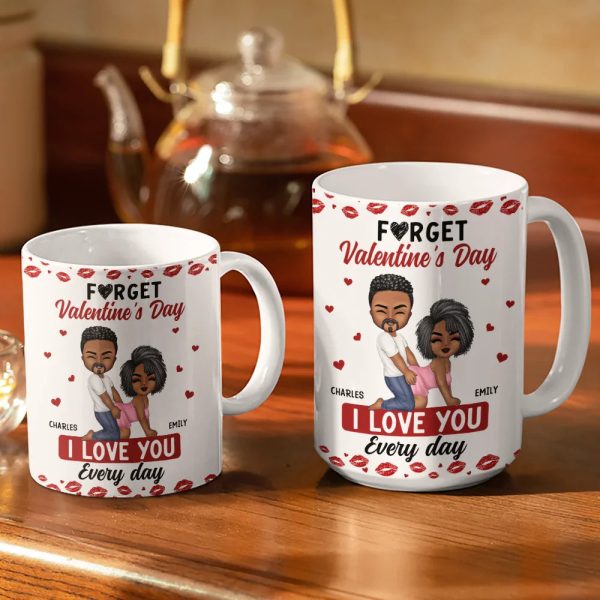 Couple I Love You Every Day - Personalized White Edge-to-Edge Mug