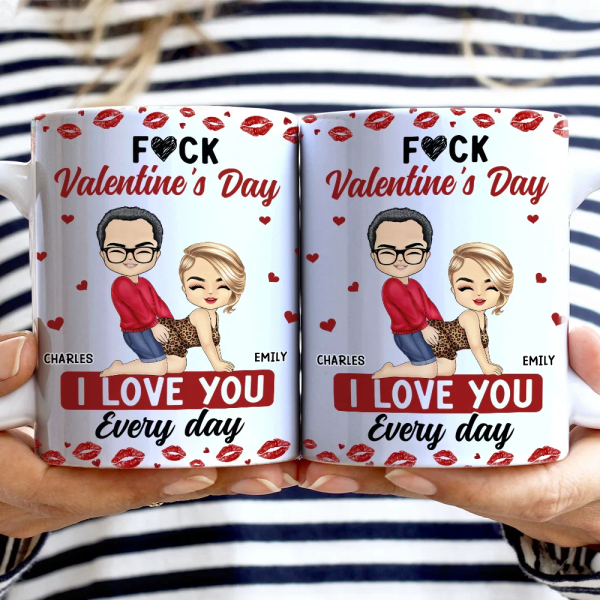 Couple I Love You Every Day - Personalized White Edge-to-Edge Mug
