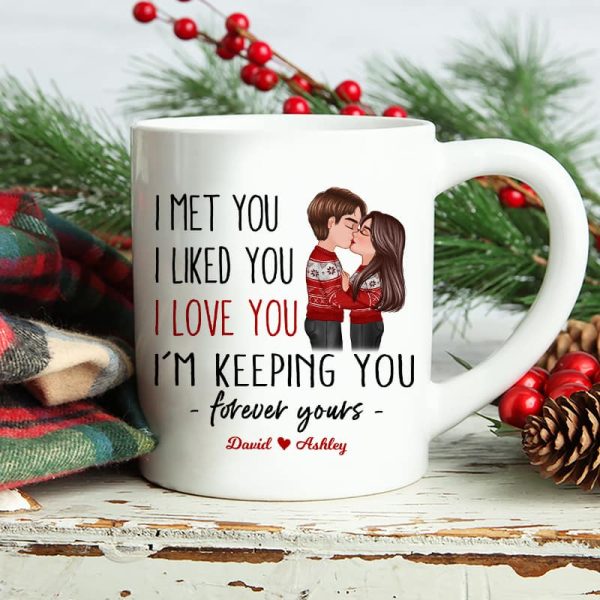 Couple Kissing Forever Yours Personalized Mug