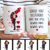 Couple Kissing Loved You Yesterday Gift For Him For Her - Personalized Mug