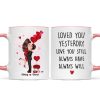Couple Kissing Loved You Yesterday Gift For Him For Her - Personalized Mug