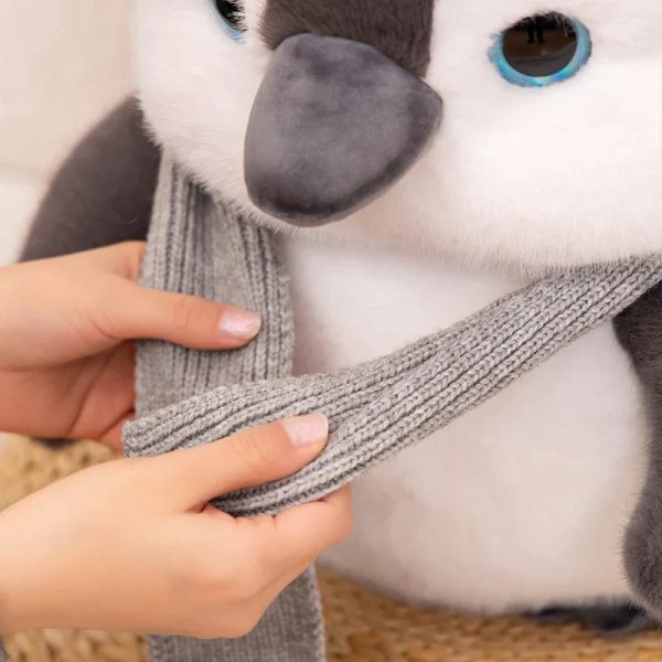 Couple Penguin Plush Pillow with Hat and Scarf