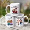 Couple Sitting - Personalized Mug - Anniversary Gift For Him, Gift For Her