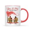Couple Sitting Back View Under Heart Tree Personalized Circle Mug