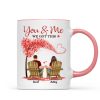 Couple Sitting Back View Under Heart Tree Personalized Circle Mug
