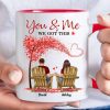 Couple Sitting Back View Under Heart Tree Personalized Circle Mug