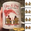 Couple Sitting Back View Under Heart Tree Personalized Circle Mug