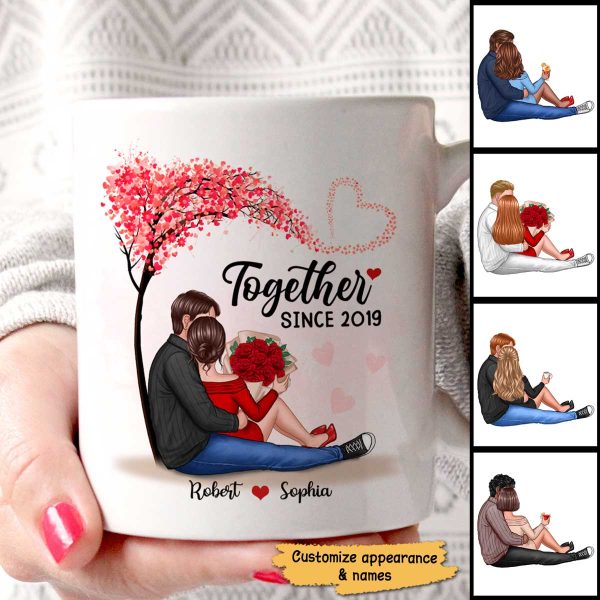 Couple Sitting Under Tree Together Since Personalized Mug