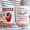 Couple Standing Kissing Partners In Crime Personalized Mug