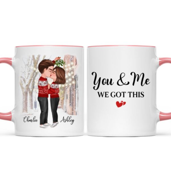 Couple Under Mistletoe We Got This Christmas Personalized Mug