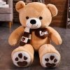 Cozy 4-Color Teddy Bear with Scarf