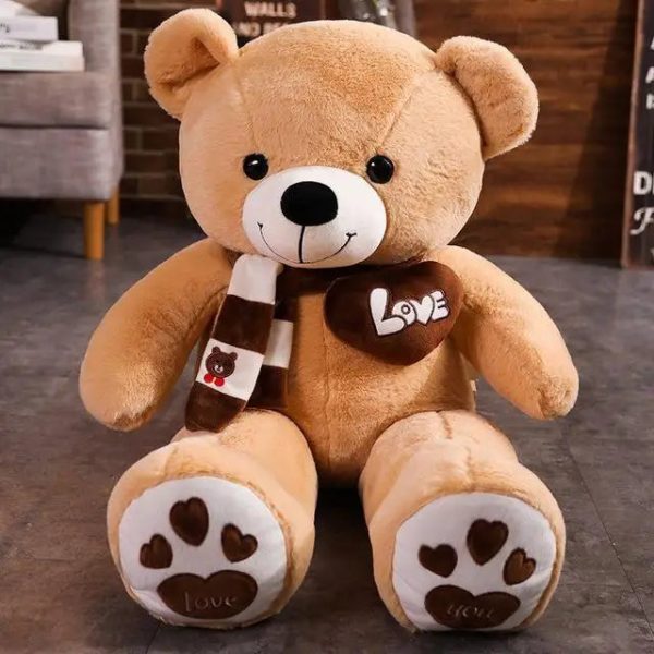 Cozy 4-Color Teddy Bear with Scarf