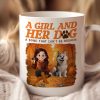 Cozy Fall Vibe Cute Cartoon Girl And Dog Bond That Can't Be Broken Personalized Mug