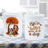 Cozy Fall Vibe Cute Cartoon Life Is Better With A Dog Personalized Mug