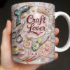 Craft Lover, Made With Love, Glue Gun And Scissors - Personalized Custom Coffee Mug - HOB045_MG