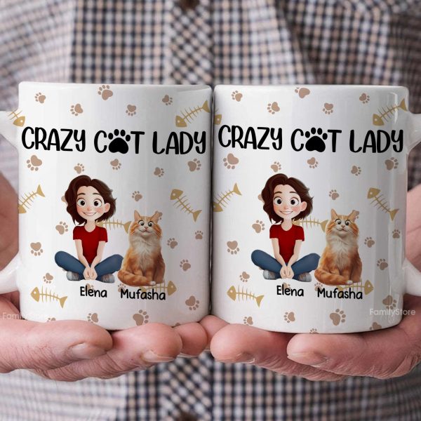 Crazy Cat Lady - Personalized Mug - Gift for Pet Owners, Pet Lovers, Cat Mom | CLP15 NH96