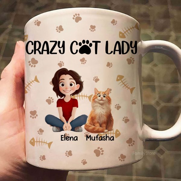 Crazy Cat Lady - Personalized Mug - Gift for Pet Owners, Pet Lovers, Cat Mom | CLP15 NH96