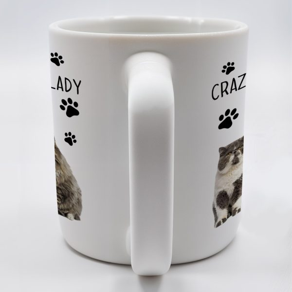 Crazy Cat Lady With Adorable Cats And Paw Prints - Personalized Custom Coffee Mug - PET092_MG