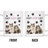 Crazy Cat Lady With Adorable Cats And Paw Prints - Personalized Custom Coffee Mug - PET092_MG