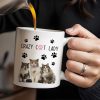 Crazy Cat Lady With Adorable Cats And Paw Prints - Personalized Custom Coffee Mug - PET092_MG