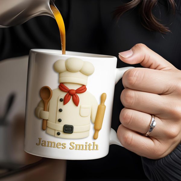Create Your Personalized Chef Coffee Mug With Custom Name, Chef And Cooking Tools - Personalized Custom Coffee Mug - GRAD306_MG