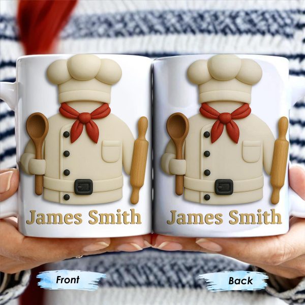 Create Your Personalized Chef Coffee Mug With Custom Name, Chef And Cooking Tools - Personalized Custom Coffee Mug - GRAD306_MG