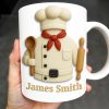 Create Your Personalized Chef Coffee Mug With Custom Name, Chef And Cooking Tools - Personalized Custom Coffee Mug - GRAD306_MG