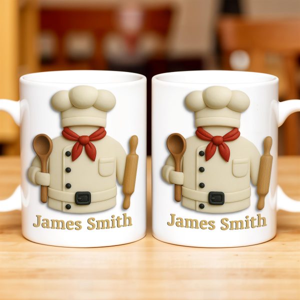 Create Your Personalized Chef Coffee Mug With Custom Name, Chef And Cooking Tools - Personalized Custom Coffee Mug - GRAD306_MG