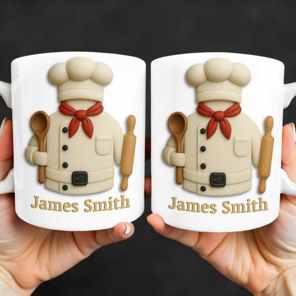 Create Your Personalized Chef Coffee Mug With Custom Name, Chef And Cooking Tools - Personalized Custom Coffee Mug - GRAD306_MG