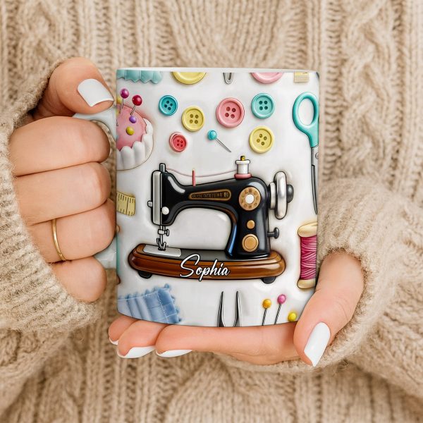 Creative Sewing Machine And Accessories Gift - Personalized Custom Coffee Mug - JBS046_MG