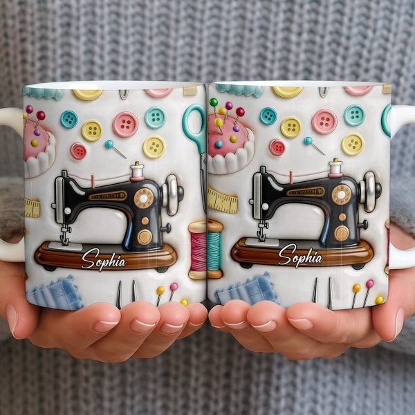 Creative Sewing Machine And Accessories Gift - Personalized Custom Coffee Mug - JBS046_MG