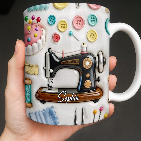 Creative Sewing Machine And Accessories Gift - Personalized Custom Coffee Mug - JBS046_MG