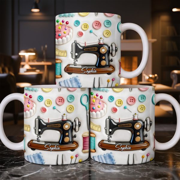 Creative Sewing Machine And Accessories Gift - Personalized Custom Coffee Mug - JBS046_MG
