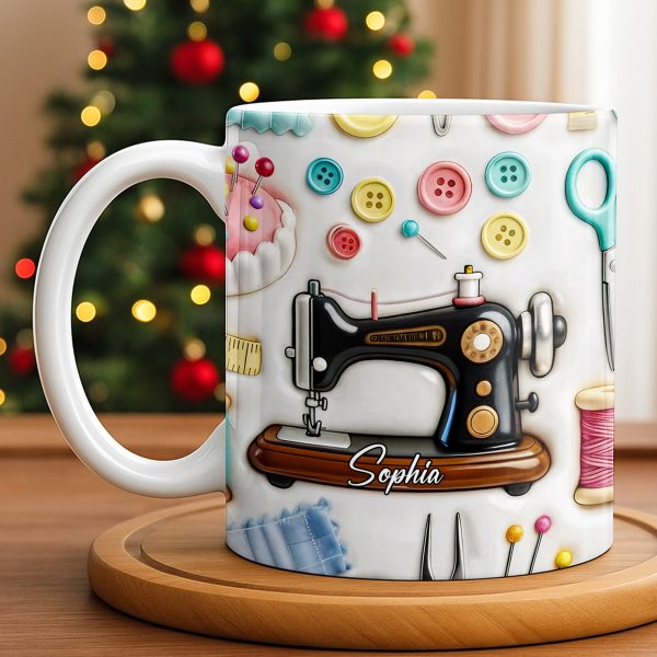 Creative Sewing Machine And Accessories Gift - Personalized Custom Coffee Mug - JBS046_MG